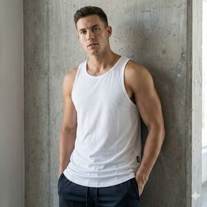 ASRV DSG-0830 AeroSilver Tank Top Mens Medium White Performance Gym Running